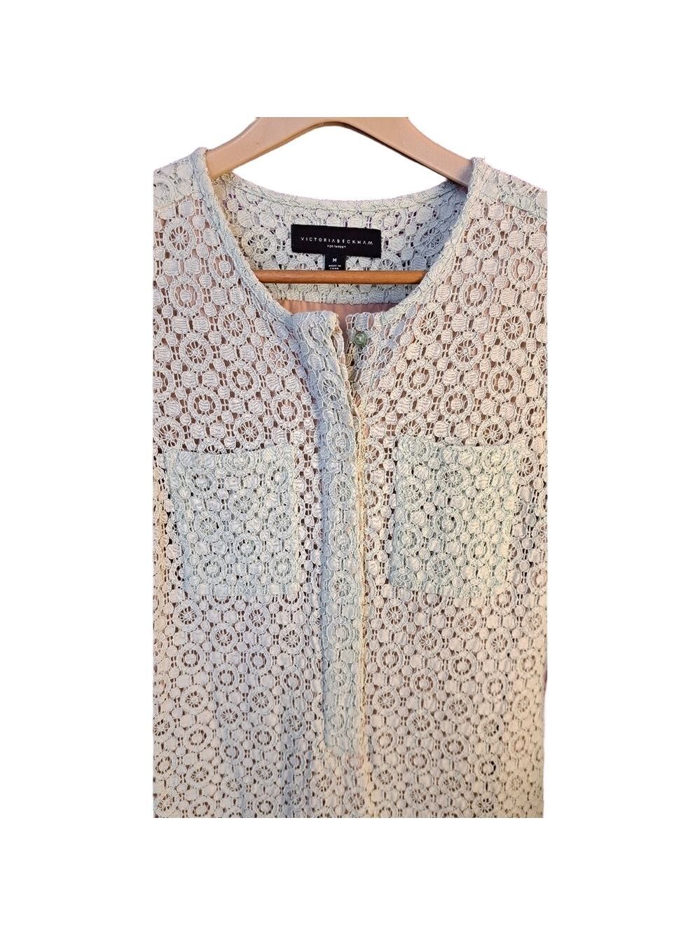 Victoria Beckham Mint Green Lace Dress. Size Medium - Picture 3 of 6